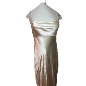 Vintage Christiana Couture London Boutique Pearl Ivory Wedding Formal Dress